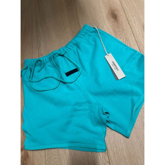 Fear of God Essentials Sweat Shorts – Aqua Green Blue – Size S (NWT) - Picture 2 of 3